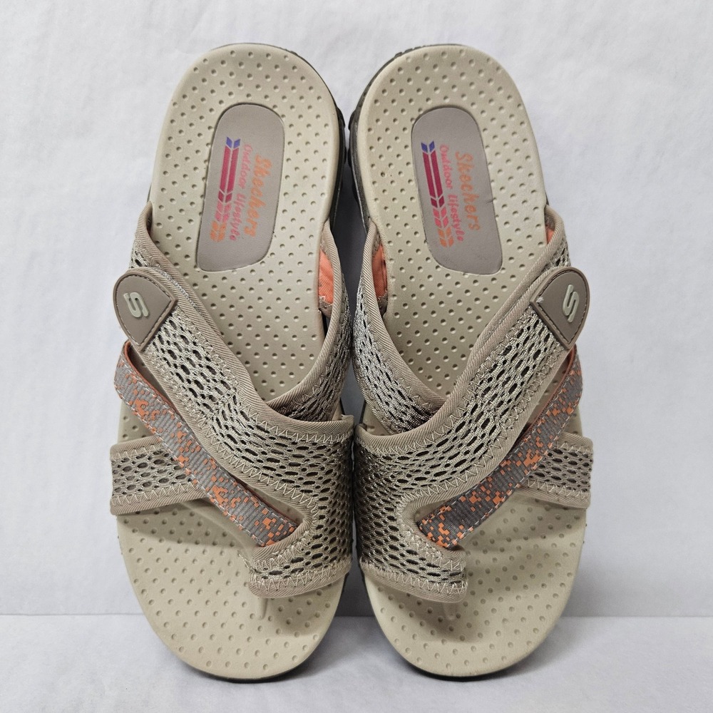 Skechers Reggae Splatter Slide Sandals 40822/TPE Taupe Orange Womens Size 7 - Picture 5 of 8